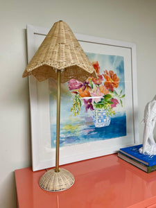 Parasol Table Lamp, Natural/Antiqued Brass - Hibiscus House