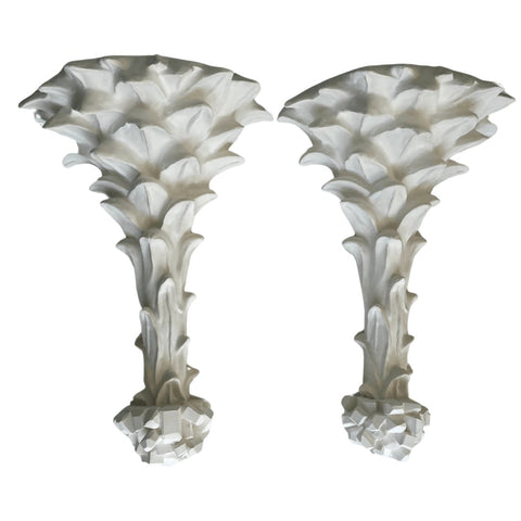 High Gloss Lacquered Palm Tree Wall Sconce Pair - Hibiscus House