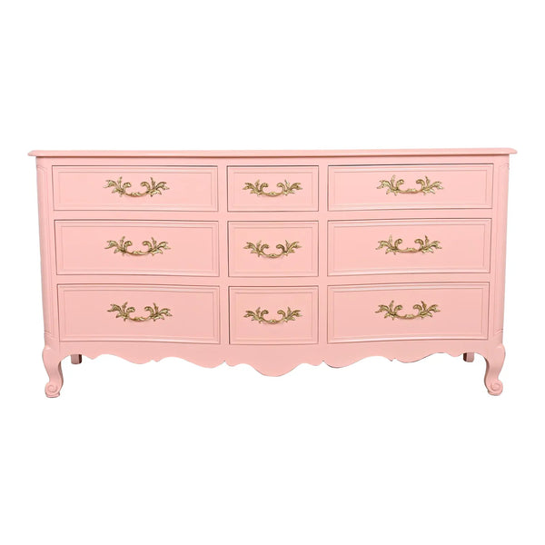 Vintage Henry Link Provincial Style Nine Drawer Dresser Available for Custom Lacquer!