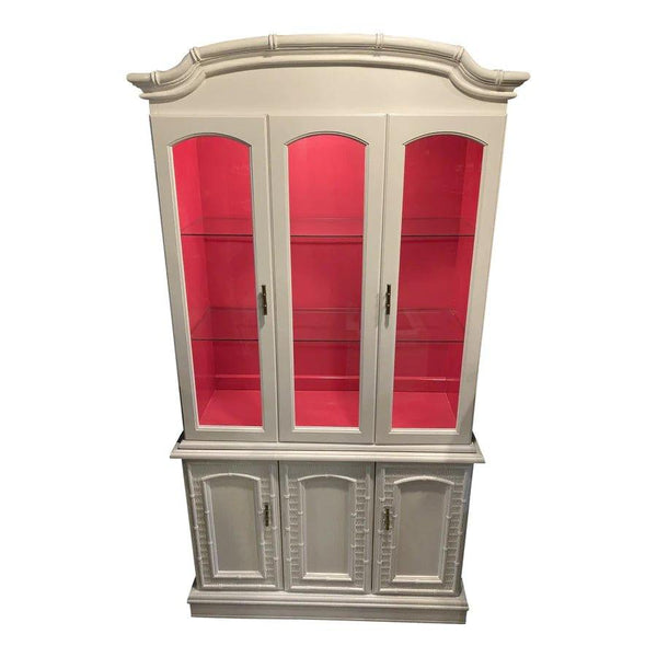 Vintage Faux Bamboo China Cabinet Available for Custom Lacquer! - Hibiscus House