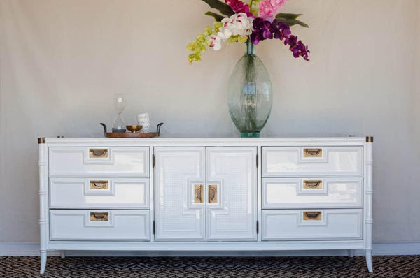 Stanley Furniture Faux Bamboo Dresser with Double Doors Available for Custom Lacquer - Hibiscus House