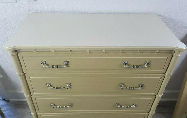 Vintage Faux Bamboo Chest of Drawers Available for Custom Lacquer - Hibiscus House