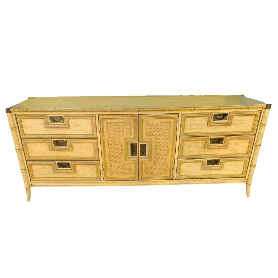 Stanley Furniture Faux Bamboo Dresser with Double Doors Available for Custom Lacquer - Hibiscus House