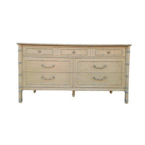 Vintage Seven Drawer Thomasville Allegro Faux Bamboo Dresser Available for Lacquer! - Hibiscus House