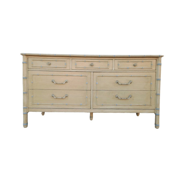 Vintage Seven Drawer Thomasville Allegro Faux Bamboo Dresser Available for Lacquer! - Hibiscus House