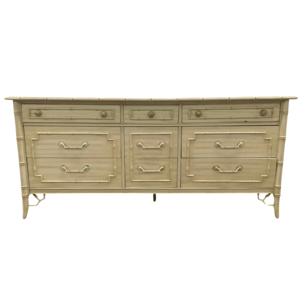 Vintage Thomasville Allegro Collection Faux Bamboo Nine Drawer Dresser Available to Customize!