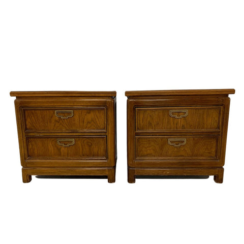 Vintage Thomasville Furniture Mystique Collection Chinoiserie Style Nightstand Pair Available for Custom Lacquer! - Hibiscus House