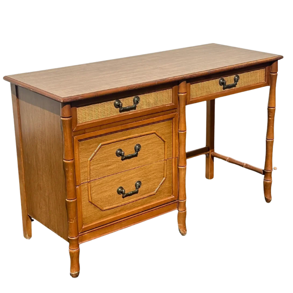 Vintage Broyhill Furniture Faux Bamboo Desk Available for Custom Lacquer!