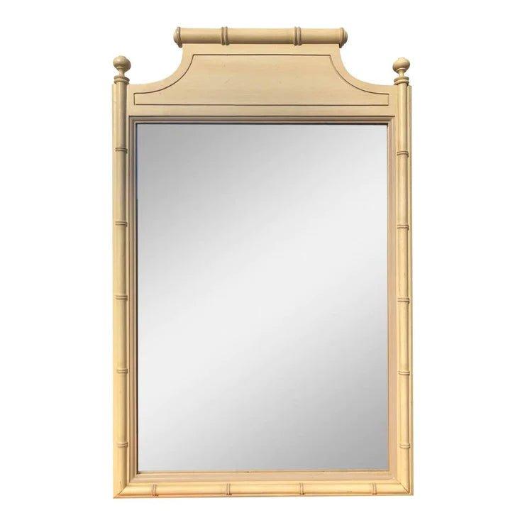 Vintage Henry Link Bali Hai Faux Bamboo Pagoda Mirror Available for Custom Lacquer! - Hibiscus House