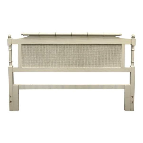 Vintage Classic Pagoda Style Faux Bamboo Queen Headboard Available for Custom Lacquer - Hibiscus House