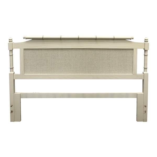 Vintage Classic Pagoda Style Faux Bamboo Queen Headboard Available for Lacquer - Hibiscus House
