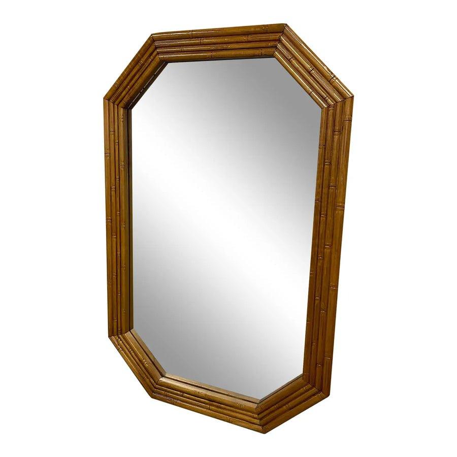 Vintage Lea Furniture Faux Bamboo Octagonal Mirror Available for Lacquer - Hibiscus House