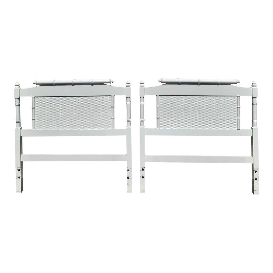 Pair of Classic Faux Bamboo Twin Headboards Available for Lacquer - Hibiscus House