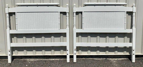 Vintage Classic Faux Bamboo Twin Headboard Pair Available for Custom Lacquer! - Hibiscus House