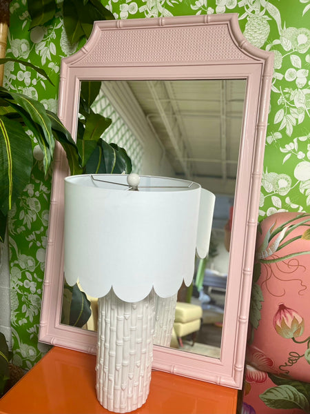 Vintage Stanley Furniture Faux Bamboo Mirrors Lacquered in Georgia Pink