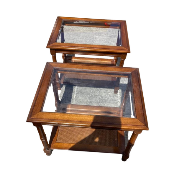 Vintage Pair of Mersman Faux Bamboo Side Tables Available for Custom Lacquer!