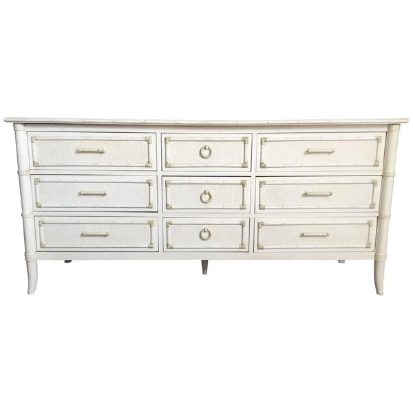 Thomasville Faux Bamboo Paoletti Collection Nine Drawer Dresser Available for Lacquer