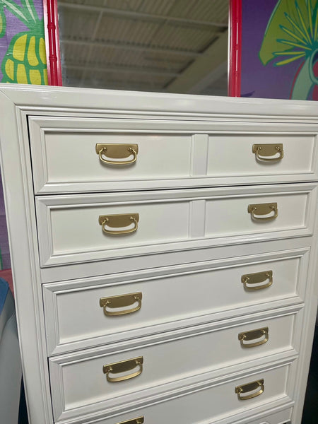 Thomasville Huntley Chest of Drawers Lacquered in Swiss Coffee - Hibiscus House