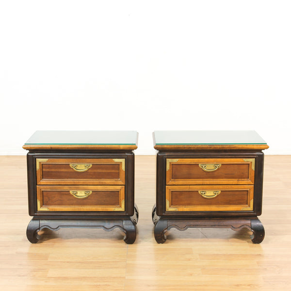 Pair of Vintage Broyhill Furniture Company Premier Ming Nightstands Available for Custom Lacquer