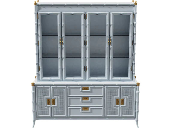 Vintage Stanley Furniture Pagoda Style China Cabinet Available for Custom Lacquer!