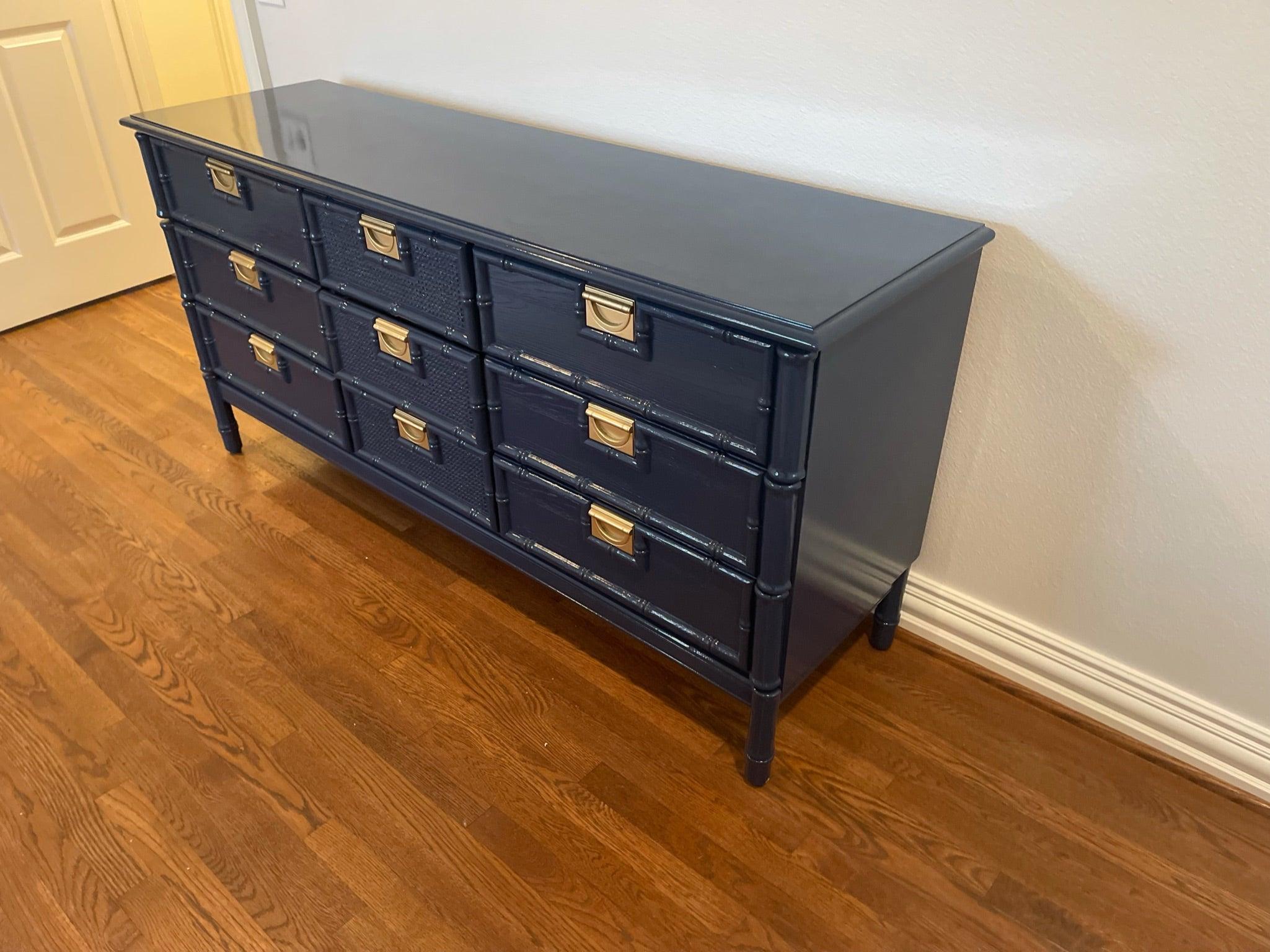 Vintage Faux Bamboo Stanley Style Dresser Available for Custom Lacquer Order! Hibiscus House Vintage Faux Bamboo Stanley Style Dresser Available for Custom Lacquer Order! Hibiscus House