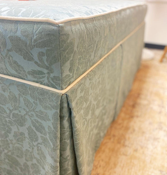 Beautiful Large Upholstered Skirted Silk Bench Ready to Ship