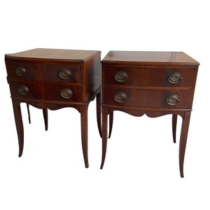 Vintage Luce Furniture Tall Two Drawer Traditional Style Nightstand Pair Available for Custom Lacquer