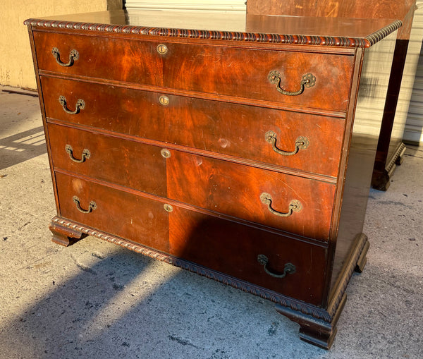 1930's Huntley Furniture Chippendale Style Mahogany Oversized Chest Available for Custom Lacquer