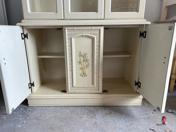 Vintage Faux Bamboo China Cabinet Available for Custom Lacquer!