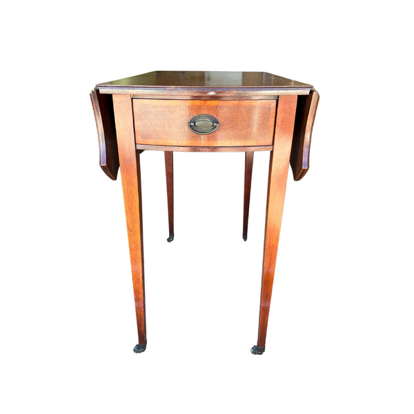 Antique Federal Style Mahogany Drop Leaf Table with Scallop Available for Lacquer