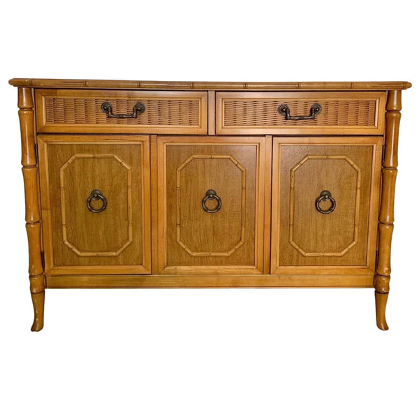 Vintage Broyhill Furniture Faux Bamboo Server Available for Custom Lacquer