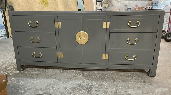 American of Martinsville Chinoiserie Credenza Available for Lacquer - Hibiscus House