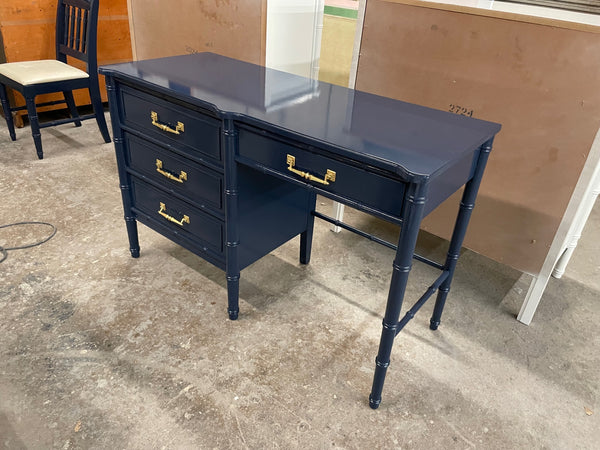 Classic Vintage Faux Bamboo Writing Desk Available for Custom Lacquer