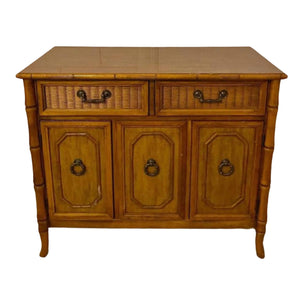 Vintage Broyhill Furniture Faux Bamboo Server Available for Custom Lacquer - Hibiscus House