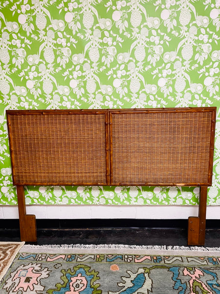 Vintage American of Martinsville Faux Bamboo Queen Headboard Ready to Ship