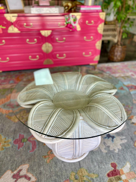 Pencil Reed Gabriella Crespi Style Flower Mid Century Cocktail Table Ready to Ship!