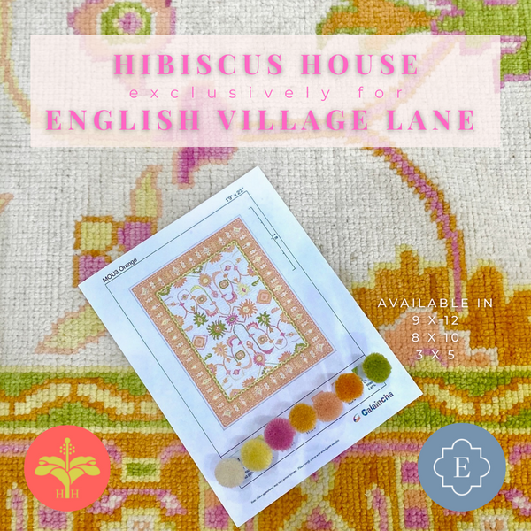 English Village Lane x Hibiscus House Tutti Fruity 3’ x 5’ Modern Oushak Ready to Ship!