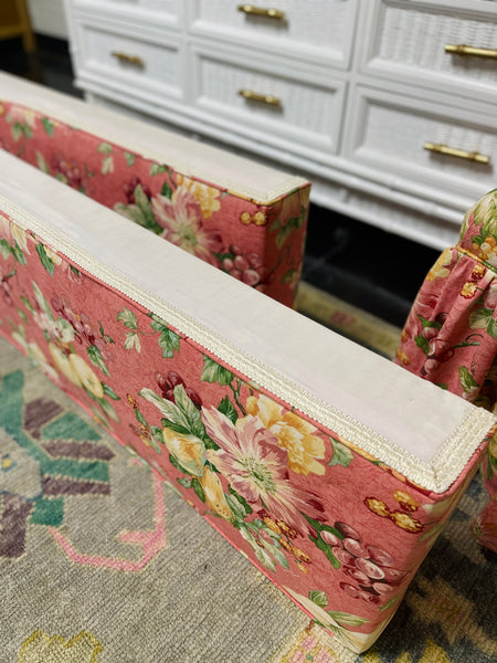 Custom Upholstered Cornice Boards and Side Chair Set Ready to Ship!