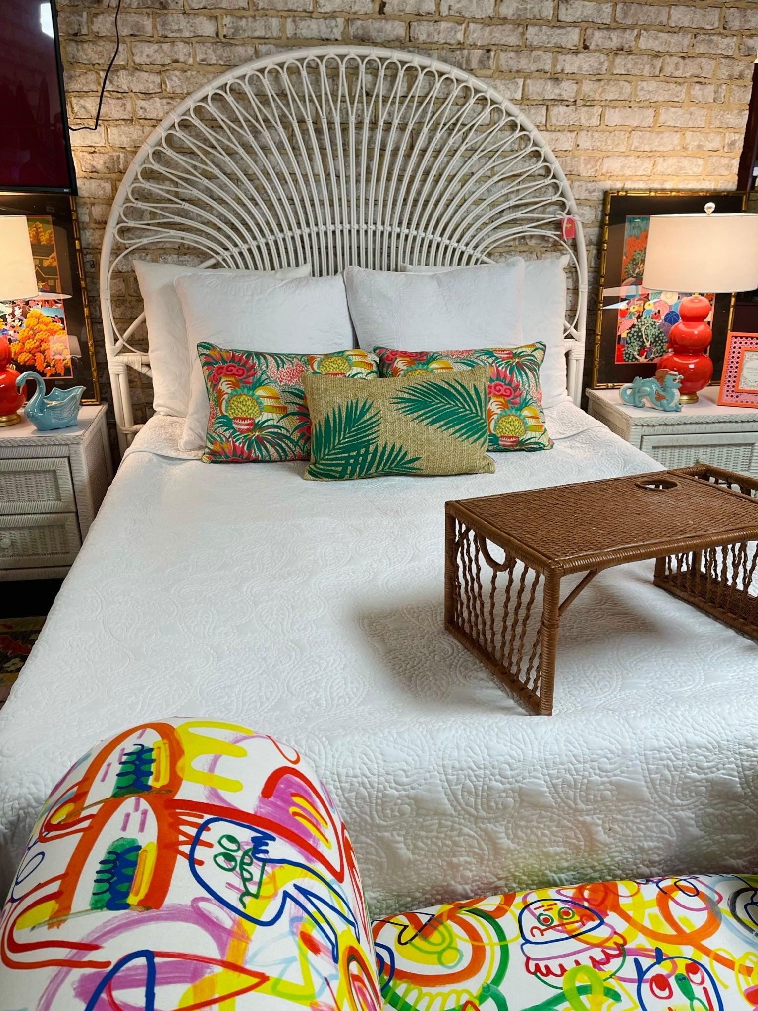 Rattan fan headboard discount