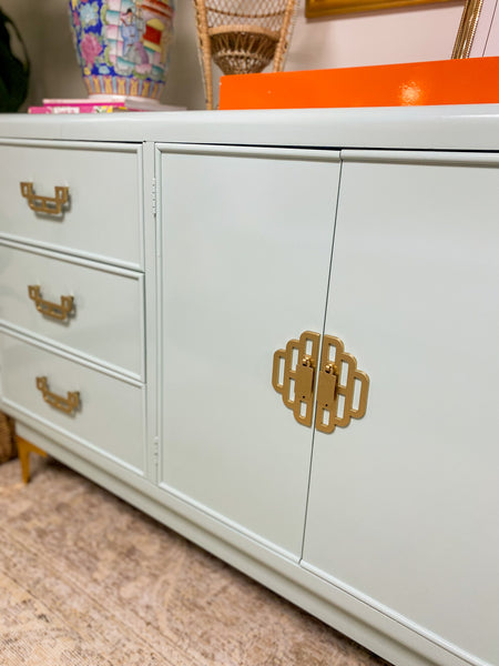 1970's Dixie Furniture Chinoiserie Credenza Ready to Ship