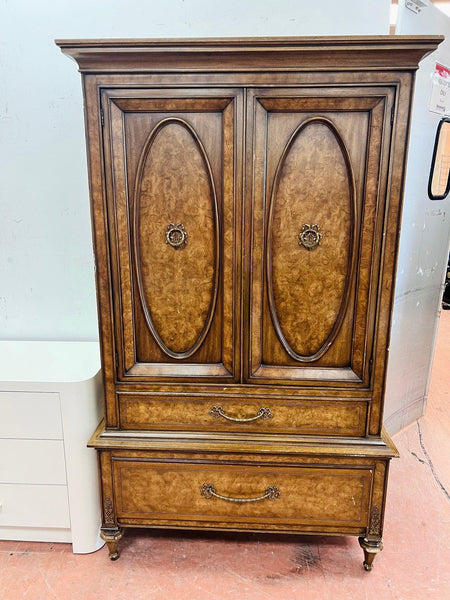 Vintage Ornate Armoire with Beautiful Bow Hardware Available for Custom Lacquer