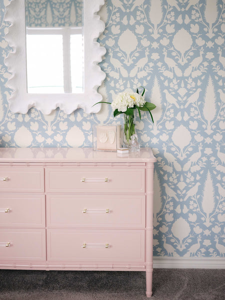 Vintage Faux Bamboo Six Drawer Dresser Available for Custom Lacquer