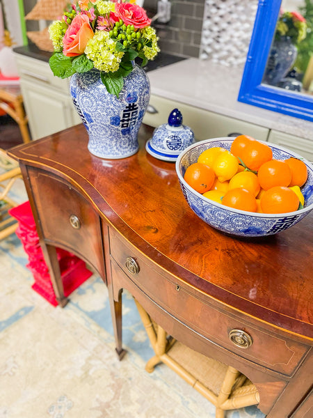 Antique Georgian- Style Traditional Mahogany Sideboard Buffet