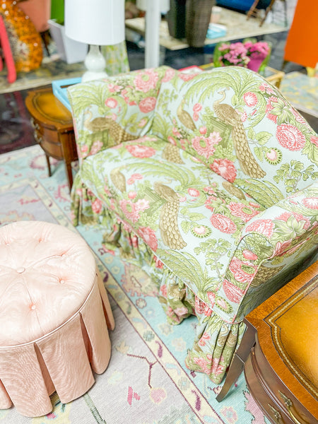 Palm Beach Chic Slip- Covered Settee Ready to Ship!