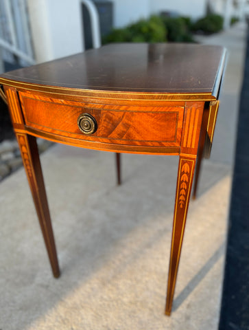 Antique Inlaid Mahogany Drop-Leaf Pembroke Side Table - Hibiscus House