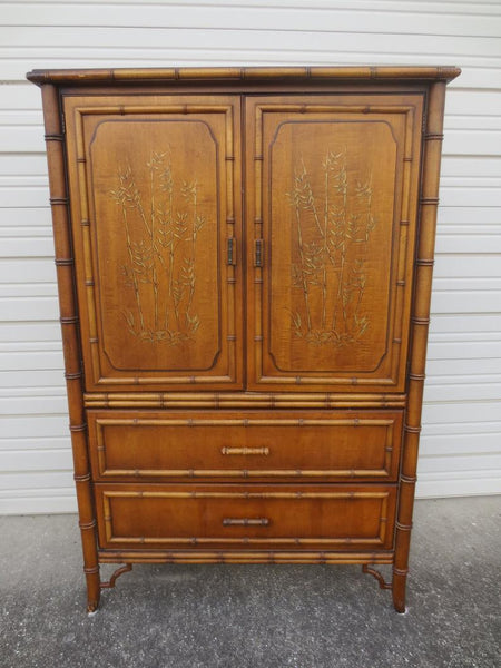 Vintage Dixie "Aloha" Armoire Cabinet/ Bar Available for Custom Lacquer