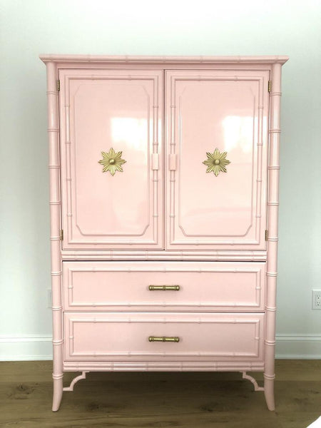 Vintage Dixie "Aloha" Armoire Cabinet/ Bar Available for Custom Lacquer - Hibiscus House