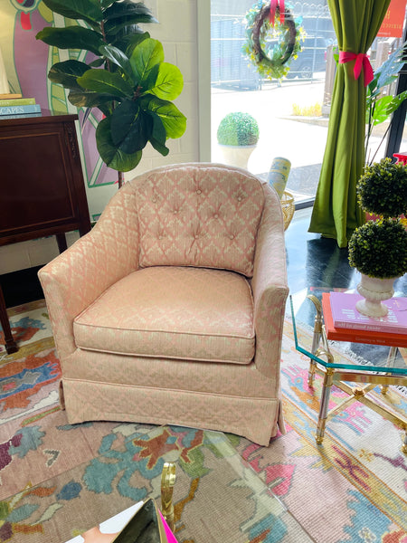 Adorable Vintage Light Pink Barrel Back Chair Pair Ready to Ship!