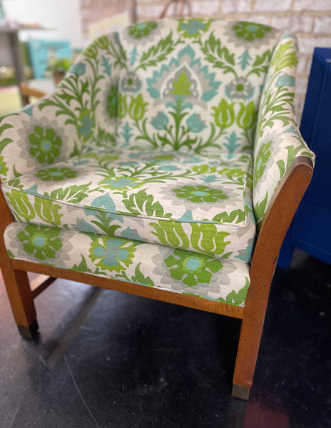 Pair of Mid Century Custom Upholstered Club Chairs - Hibiscus House