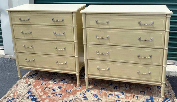 Vintage Classic Faux Bamboo Bachelor Chest Pair Available for Custom Lacquer